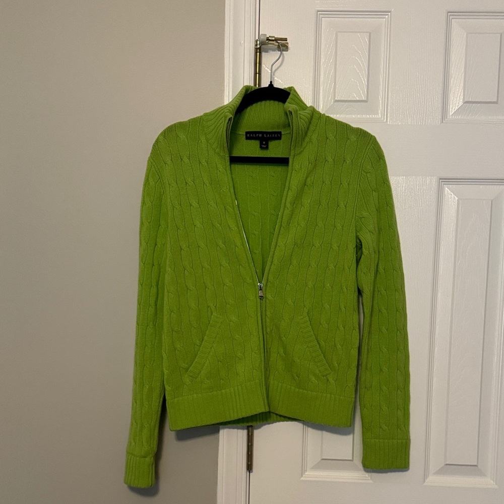 Ralph Lauren Cable Knit Zip Cardigan - Size M